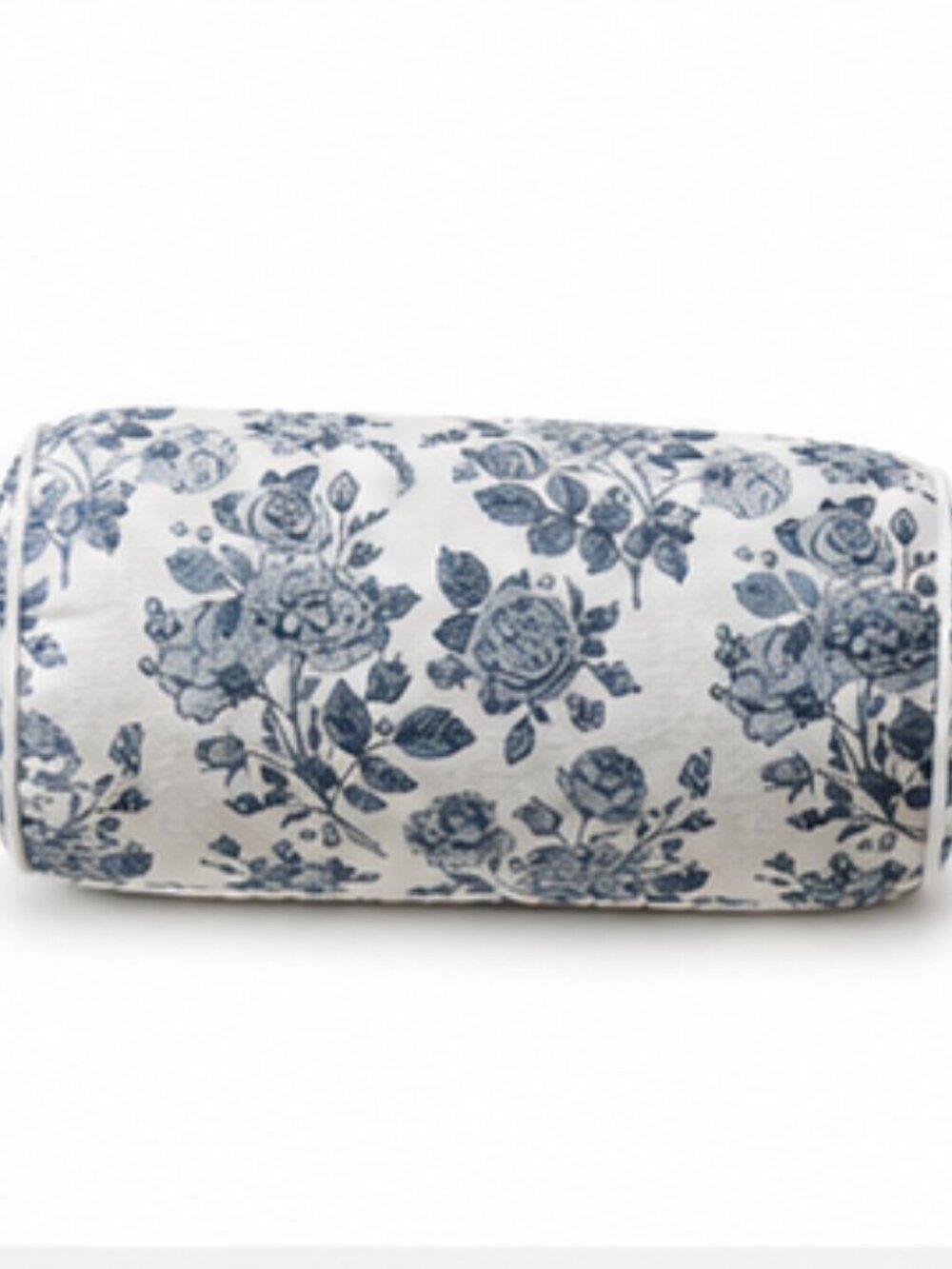 My Texas House Blue Floral Bolster Pillow 16" x 8" | Cottage Coastal